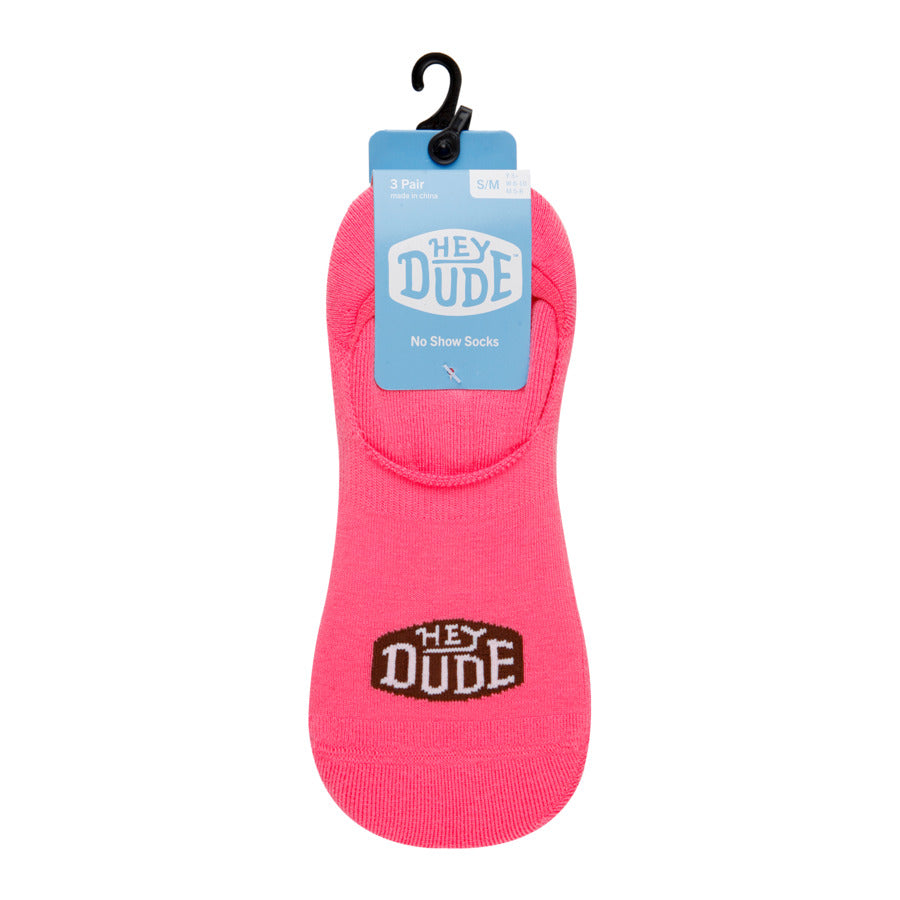 HEYDUDE No Show Sock 3 Pack – Pink Lemonade - Image 3