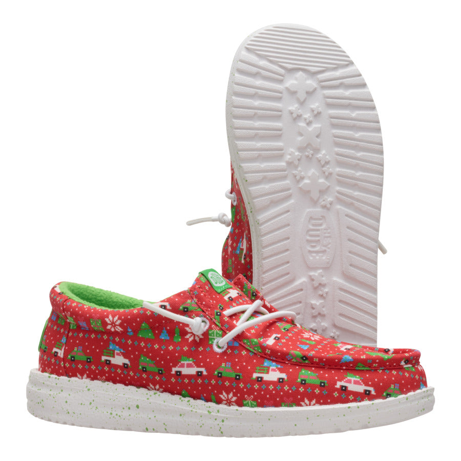 Wally Youth Holiday Sweater ÿ Red/Green - Image 3