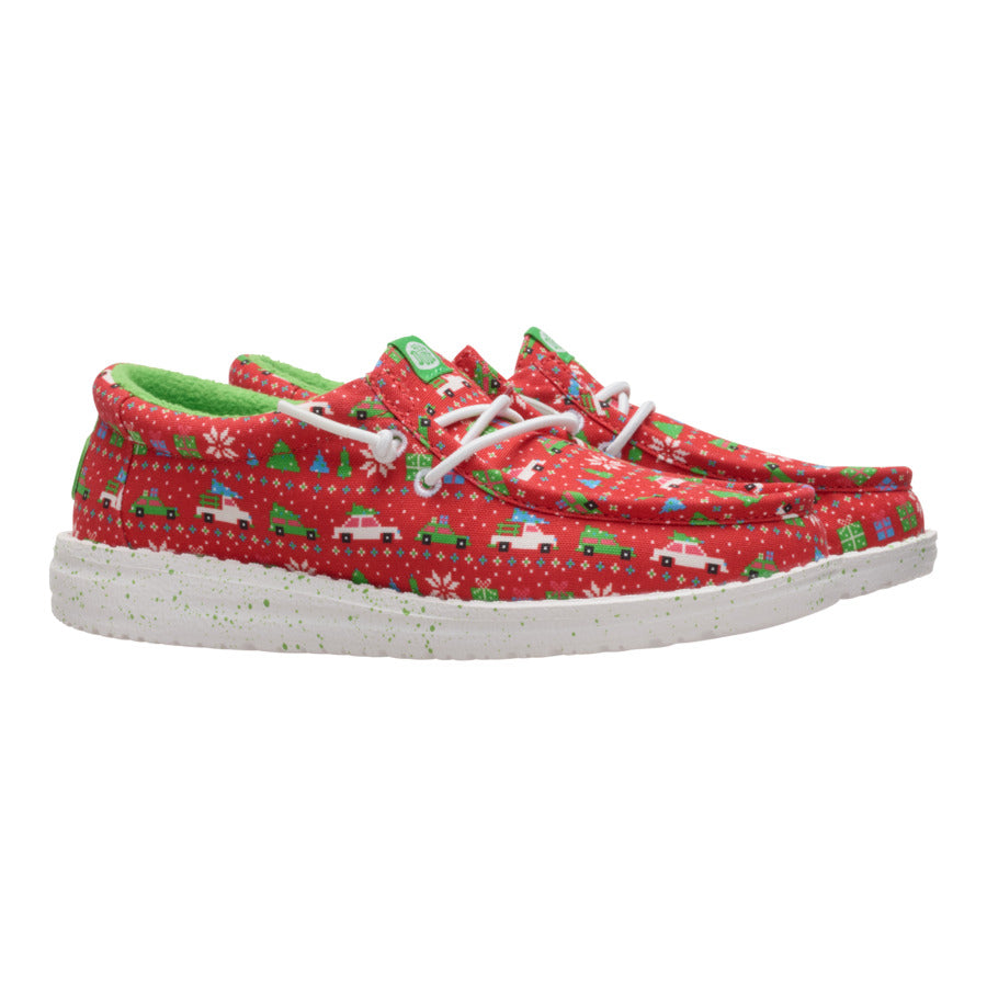 Wally Youth Holiday Sweater ÿ Red/Green - Image 2
